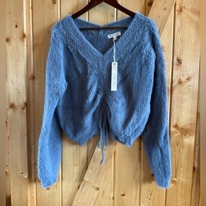 She + Sky Soft Charcoal/faded blue Sweater